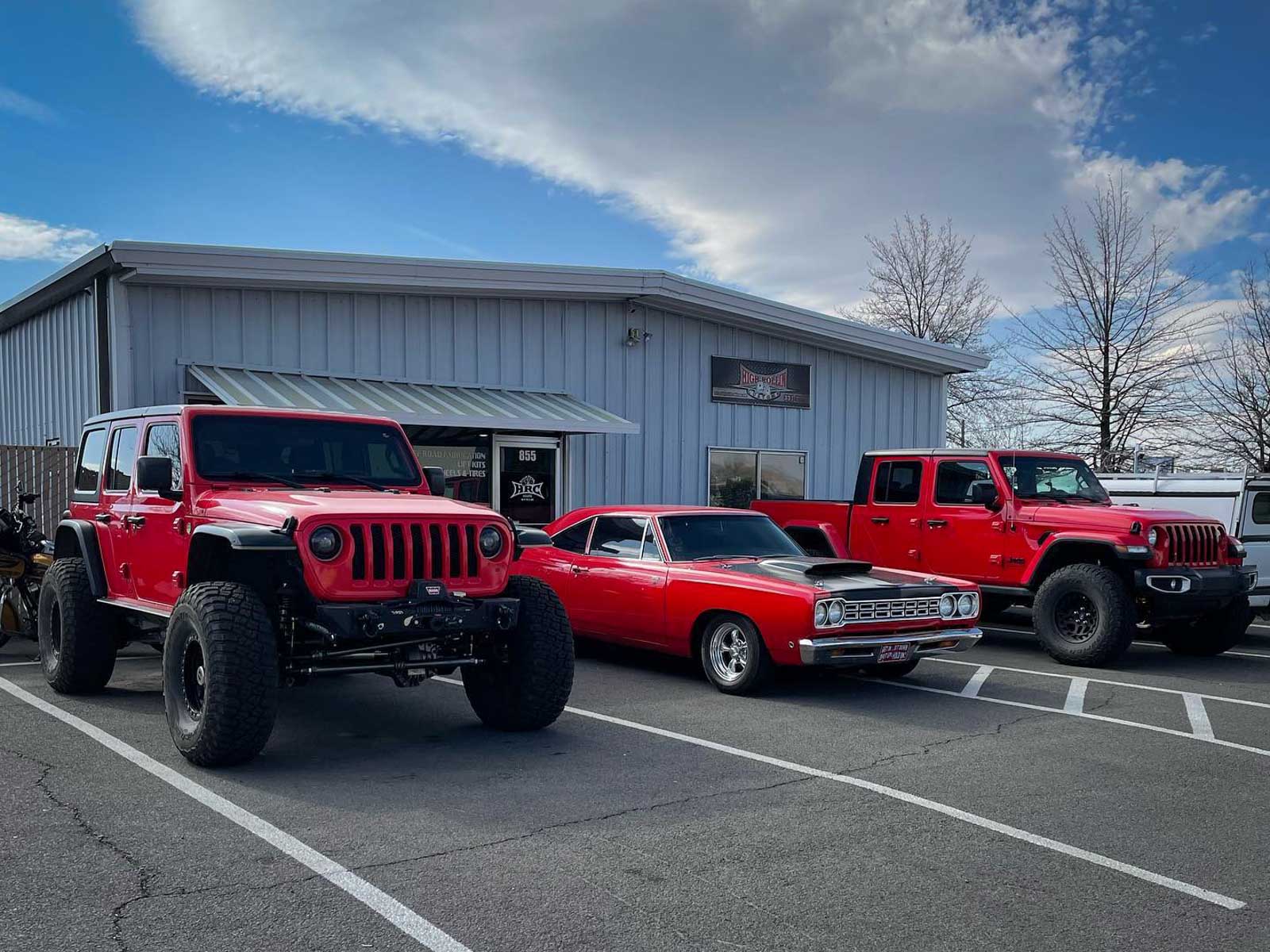 Classic car at High Rollin Customs automotive shop in Reno